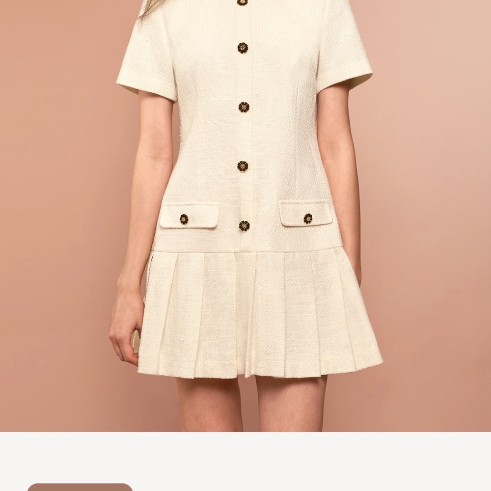 Anthropologie Cream Mini Dress